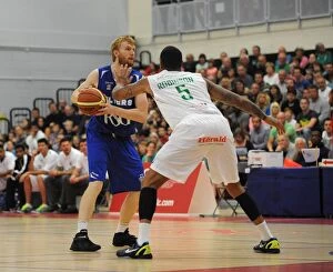 Bristol Flyers v Plymouth Raiders Collection: Intense Rivalry: Flyers vs. Raiders at SGS Wise Campus - Mathias Seilund's Focus