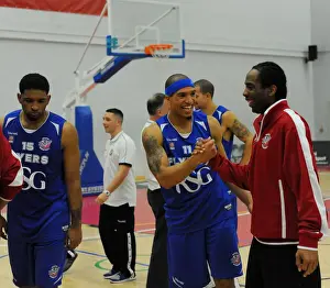 Bristol Flyers V Sheffield Sharks Prints: Intense Rivalry: Flyers vs. Sharks Basketball Showdown at SGS Wise Campus