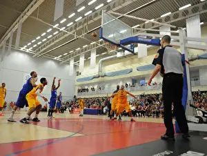 Framed Print : Intense Rivalry: Flyers vs. Sharks Basketball Showdown at SGS Wise Campus