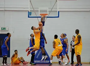 Bristol Flyers V Sheffield Sharks Prints: Intense Rivalry: Flyers vs. Sharks Basketball Showdown at SGS Wise Campus