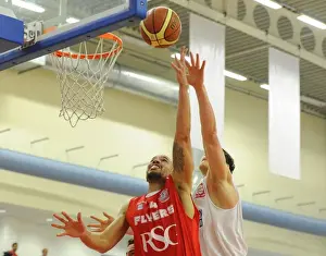 Bristol Flyers V Surrey United Prints: Intense Rivalry: Flyers vs. United Basketball Showdown at SGS Wise Campus