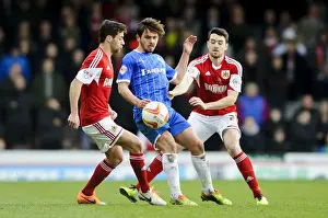 Framed Print : Intense Rivalry: A Football Battle - Sam Baldock and Brendan Moloney vs Bradley Dack at Ashton Gate Framed Print : Intense Rivalry: A Football Battle - Sam Baldock and Brendan Moloney vs Bradley Dack at Ashton Gate