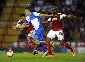 Bristol City V Bristol Rovers (Johnstone Paint Trophy 1ST Round) Prints: Intense Rivalry: Harewood vs. Norburn in the Bristol Derby (Johnstone's Paint Trophy First Round)