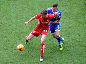 Bristol City V Cardiff City Prints: Intense Rivalry: Hegeler vs. Ralls Clash in Bristol City vs