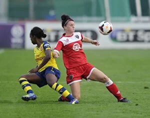BAWFC v Arsenal Ladies Collection: Intense Rivalry: Jasmine Matthews vs. Danielle Carter Clash in FA WSL Match - Bristol City FC vs