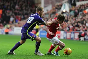 Bristol City V Charlton Prints: Intense Rivalry: Joe Bryan vs. Chris Solly - Battle at Ashton Gate