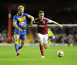 Bristol City V Shrewsbury Town Prints: Intense Rivalry: Joe Bryan vs Curtis Main Clash in Sky Bet League One: Bristol City vs Shrewsbury Town
