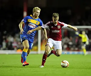 Bristol City V Shrewsbury Town Prints: Intense Rivalry: Joe Bryan vs Curtis Main - Sky Bet League One Clash at Ashton Gate