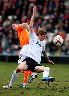 Black Pool Prints: Intense Rivalry: Jon Stead vs Kirk Broadfoot Clash in Npower Championship, 2013