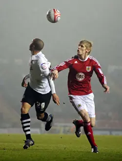 Bristol City V Swansea City Prints: Intense Rivalry: Keogh vs. Richards Clash in Bristol City vs