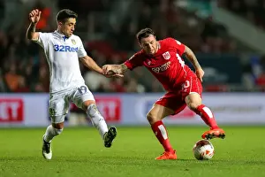 Framed Print : Intense Rivalry: Lee Tomlin vs Pablo Hernandez Battle at Ashton Gate - Bristol City vs Leeds United, Sky Bet EFL Championship Framed Print : Intense Rivalry: Lee Tomlin vs Pablo Hernandez Battle at Ashton Gate - Bristol City vs Leeds United, Sky Bet EFL Championship