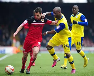 Bristol City V Sheffield Wednesday Prints: Intense Rivalry: Lita vs. Baldock Clash at Ashton Gate - Bristol City vs