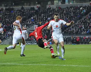 Intense Rivalry: Mark Little vs Antony Kay Clash in MK Dons vs Bristol City Football Match, 2015