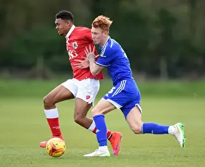 Bristol City V Ipswich U21s Prints: Intense Rivalry: Marley Bishop vs Josh Yowery - A Football Showdown at Failand Training Ground