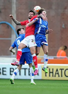 Gillingham Prints: Intense Rivalry: Marlon Pack vs Amine Linganzi in Bristol City vs Gillingham Clash