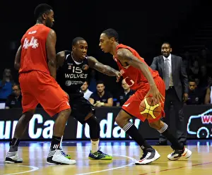 Worcester Wolves V Bristol Flyers BBL Cup Prints: Intense Rivalry: A Pivotal Moment in the British Basketball League Cup between Worcester Wolves and Bristol Flyers