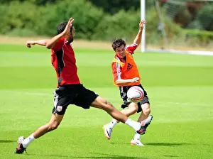 Pre-Season Training Prints: Intense Rivalry: Sproule vs. Fontaine - A Training Battle at Bristol City
