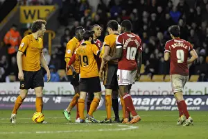 Wolves V Bristol City Prints: Intense Rivalry: Tyrone Barnett vs Danny Batth Clash in Bristol City vs Wolverhampton Wanderers