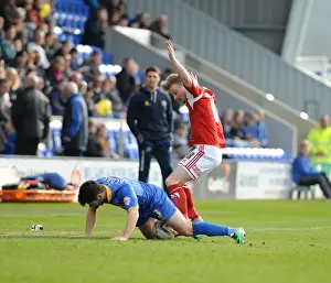 Shrewsbury Town V Bristol City Prints: Intense Rivalry: Wade Elliott vs Joe Jacobson Battle