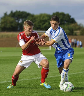 Images Dated 5th October 2013: Intense Rivalry: Withey vs Barnett in U18 Professional Development League Clash between Bristol City