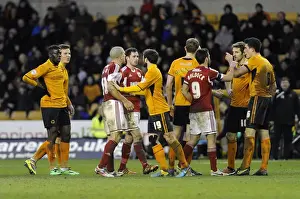 Wolves V Bristol City Prints: Intense Rivalry: Wolves vs. Bristol City - A Football Clash Marred by Arguments