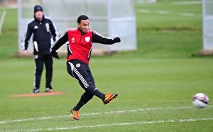Images Dated 12th January 2012: Intense Training: Nicky Maynard of Bristol City Focuses on Football Excellence