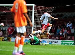 Images Dated 31st July 2010: Ivan Sproule Scores for Bristol City Against Blackpool in 2010 Championship Match