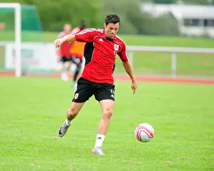 Framed Print : Ivan Sproule: Unwavering Concentration during Bristol City FC Training