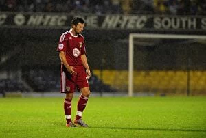 Images Dated 10th August 2010: Ivan Sproule's Disappointed Expression: Southend United Outshines Bristol City in Carling Cup