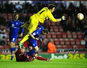 Bristol City V Birmingham City Prints: Jack Butland in Action: Defending for Birmingham City against Bristol City at Ashton Gate