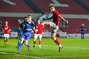 Bristol City V Cardiff City U18s Prints: Jake Andrews Crosses in FA Youth Cup Action: Bristol City U18 vs Cardiff City U18 at Ashton Gate Stadium