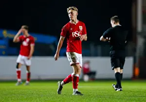 Jake Andrews Focuses Intently During Bristol City U18 vs Cardiff City U18 FA Youth Cup Match