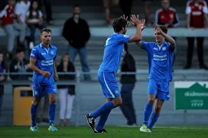 Weston V Bristol City Prints: Jake Harris of Weston-super-Mare Celebrates Goal Against Bristol City