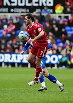 Reading V Bristol City Prints: Jamie McAllister of Bristol City in Action at Reading's Madejski Stadium