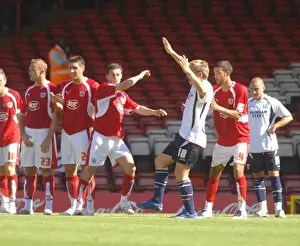 Bristol City V Scunthorpe Utd Prints: Jamie McAllister: Clash between Bristol City and Scunthorpe United