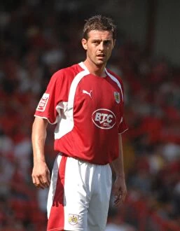 Images Dated 11th August 2007: Jamie McAllister Faces Off Against QPR: A Tense Moment at Bristol City