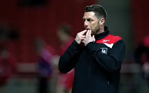 Framed Print : Jamie McAllister Guides Bristol City U23s Against Norwich City in Sky Bet Championship (March 7, 2017)