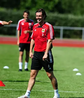 Pre Season Tour Sweden Prints: Jamie McAllister: Unwavering Concentration during Bristol City FC Training