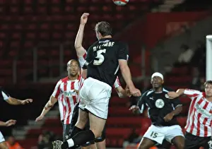 Jamie McCombes header hits the hand of defender alex pearce