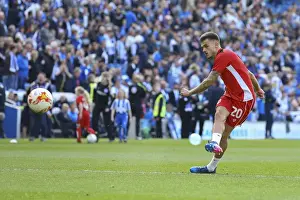 Framed Print : Jamie Paterson of Bristol City Warming Up Ahead of Brighton and Hove Albion Clash, Sky Bet Championship (2017)