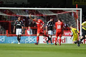 Crawley Town V Bristol City Prints: Jamie Proctor's Thrilling Goal Celebration: A Memorable Moment from Crawley Town vs