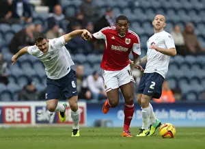 Preston North End V Bristol City Prints: Jay Emmanuel-Thomas Beats Bailey Wright: Preston North End vs
