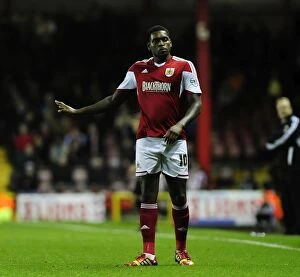 Images Dated 22nd October 2013: Jay Emmanuel-Thomas of Bristol City in Action against Brentford, Sky Bet League One, October 2013