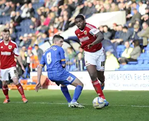Jay Emmanuel-Thomas of Bristol City Outmaneuvers David McAllister of Shrewsbury Town during Sky Bet League One Match