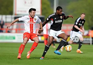 Stevenage V Bristol City Prints: Jay Emmanuel-Thomas Chased Down by Michael Doughty during Stevenage vs