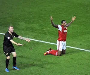 Bristol City V Crawley Town Prints: Jay Emmanuel-Thomas Protests Foul: Cardiff City vs Swansea City, 2013