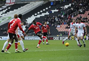 MK Dons V Bristol City Prints: Jay Emmanuel-Thomas Scores for Bristol City against MK Dons, Stadium MK - 07/02/2015