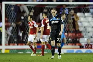 Framed Print : Jay Emmanuel-Thomas Scores: Dejected David Gray Looks On in Sky Bet League One Clash