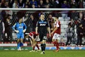 Bristol City V Stevenage Prints: Jay Emmanuel-Thomas Scores: Dejected Stevenage Defender David Gray