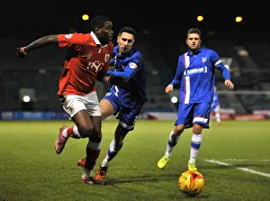 Gillingham V Bristol City - JPT Prints: Jay Emmanuel-Thomas Sprints Past Joe Martin: Gillingham vs